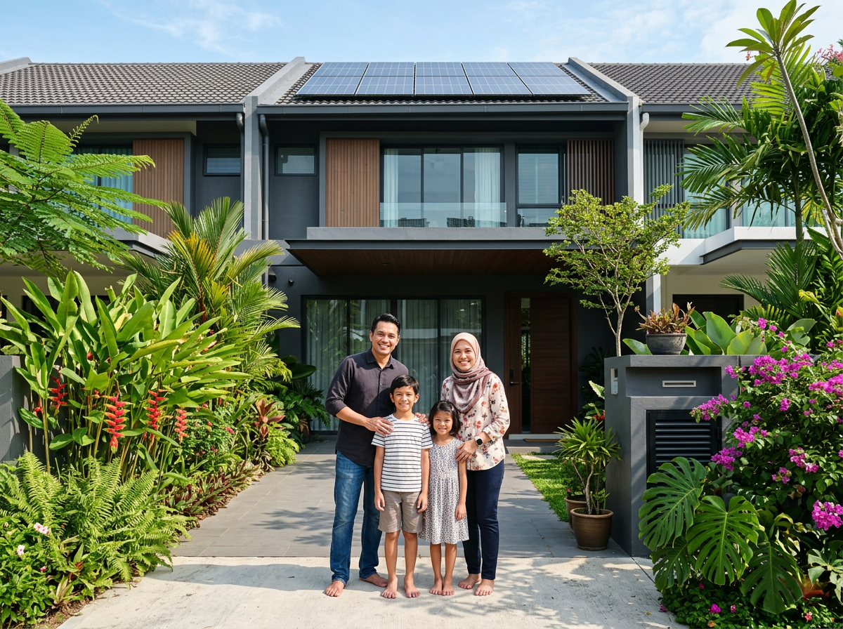 Happy family with solar-powered home in Ipoh