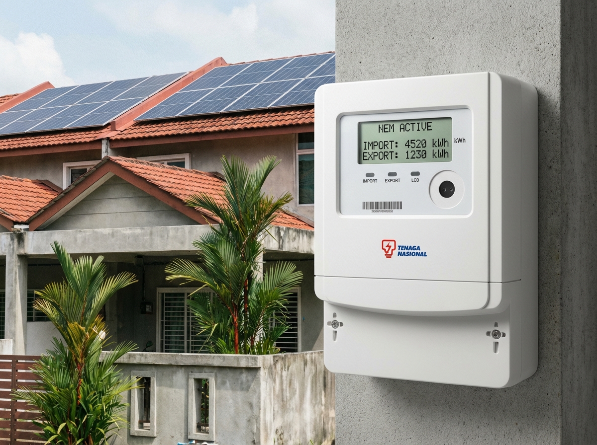 Net energy metering smart meter display